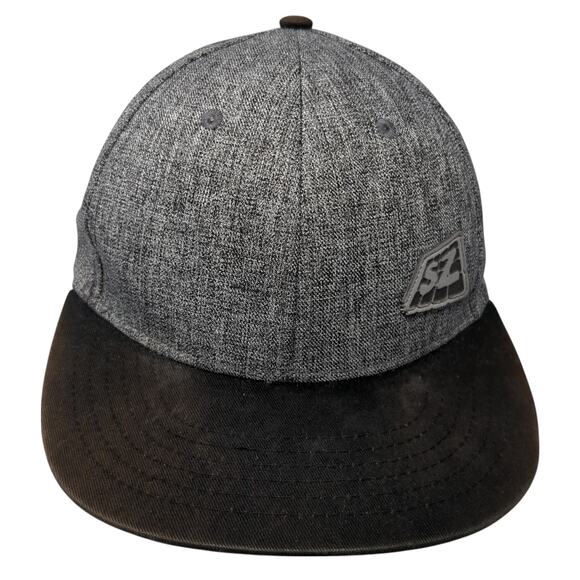 SZ Snapback Cap Gray One Size Adjustable Vented Holes 6 Panel Quake City Caps - Picture 1 of 10
